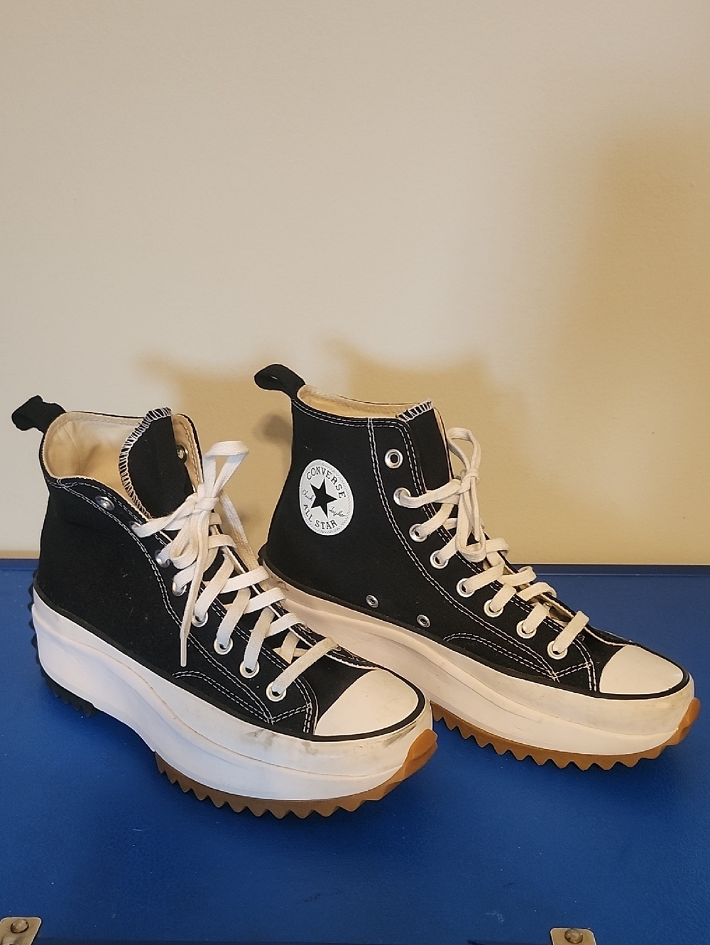 Converse Black & White High Top Platform Sneakers